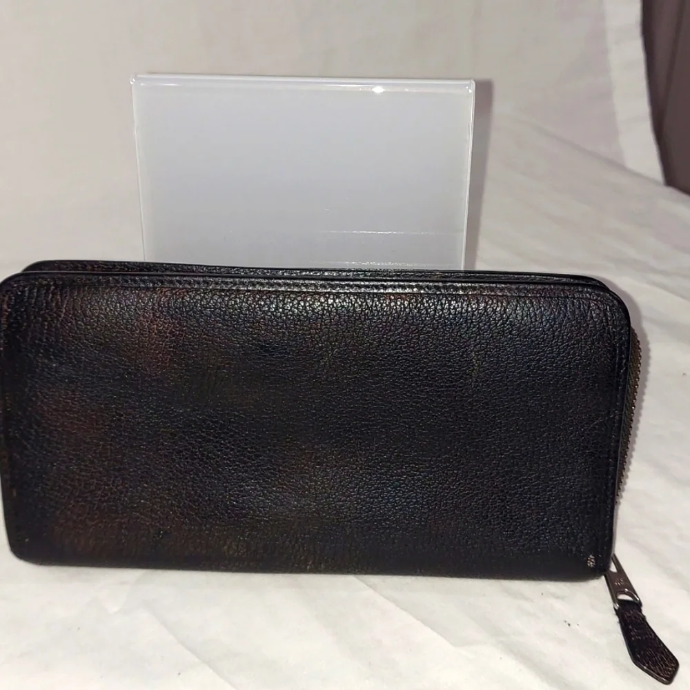 LOEWE Anagram Black Leather Long Zip Around Wallet - Picture 2 of 7